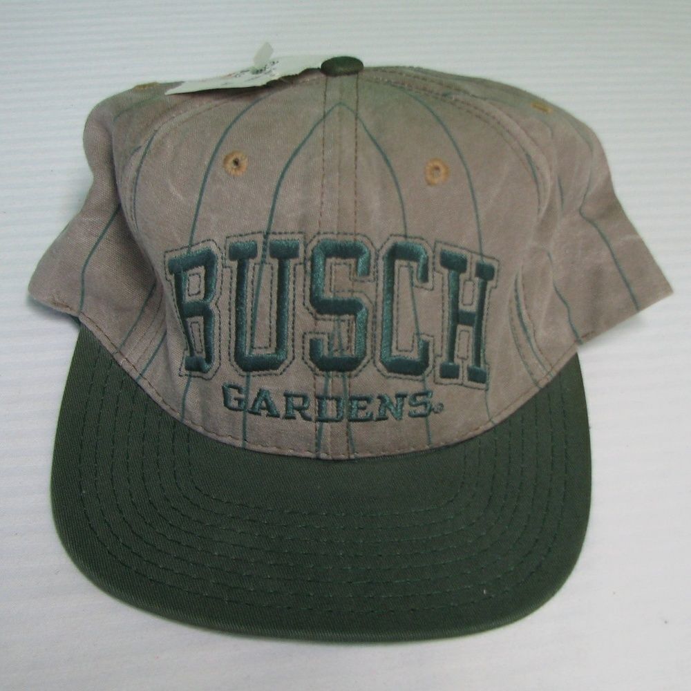 NWT Vintage Busch Gardens Pinstripe Snap-Back Hat